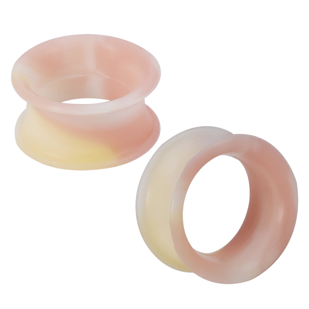 3-25mm-Thin-Silicone-Flexible-Pink-Yellow-White-Ear-Tunnels-Double-Flared-Expander-Plugs-and-tuunels