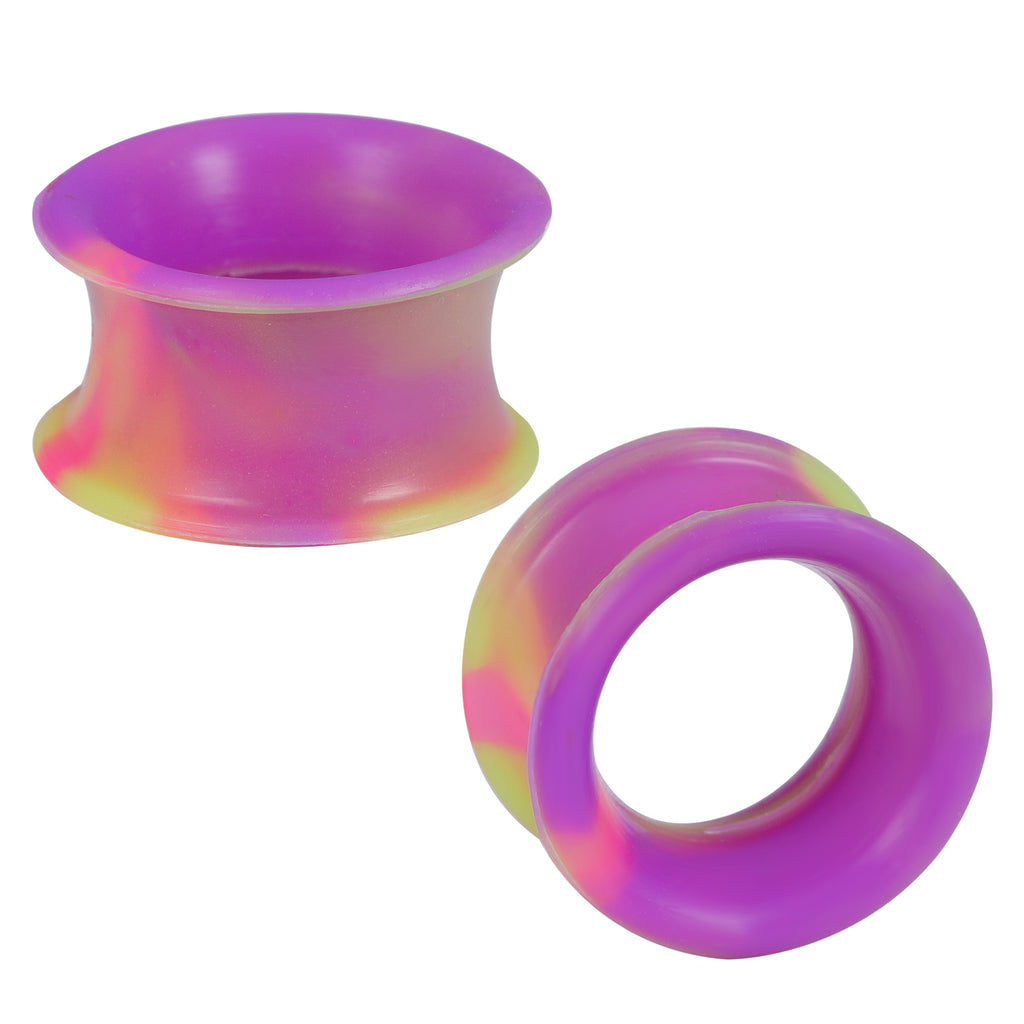 5-22mm-Thin-Silicone-Flexible-Pink-Purple-Yellow-Ear-Tunnels-Double-Flared-Expander-Plugs-and-tuunels