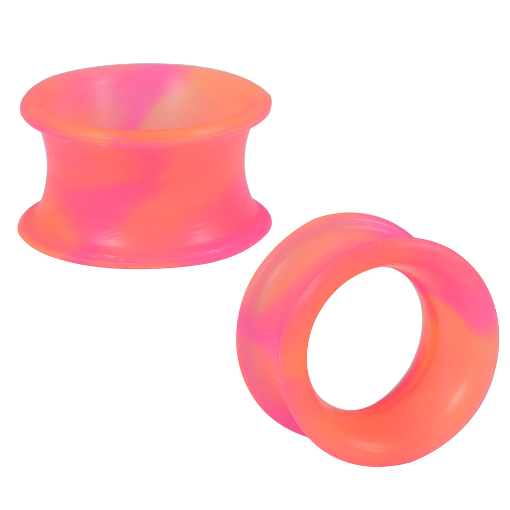 5-22mm-Thin-Silicone-Flexible-Pink-Orange-Ear-Tunnels-Double-Flared-Expander-Plugs-and-tuunels