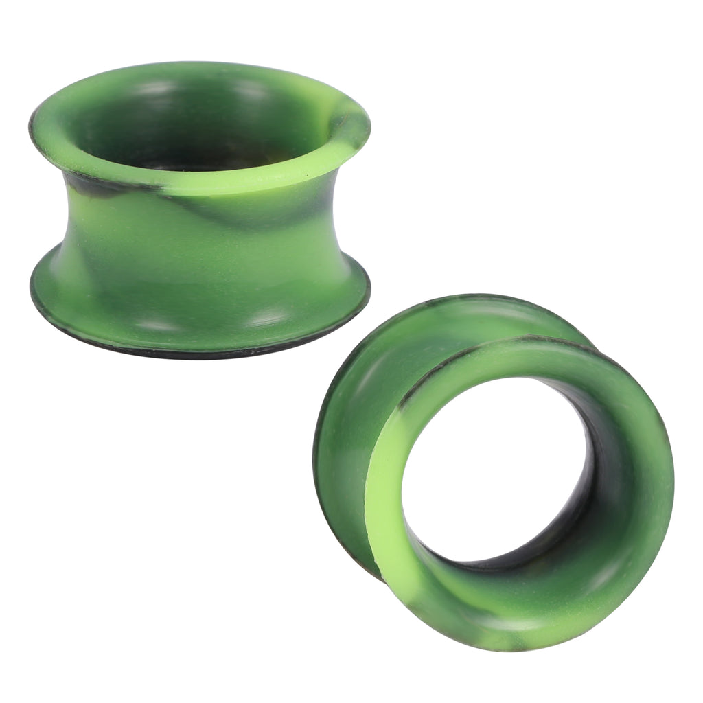 5-22mm-Thin-Silicone-Flexible-Green-Black-Ear-Tunnels-Double-Flared-Expander-Plugs-and-tuunels