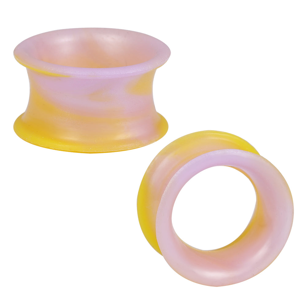 5-22mm-thin-silicone-flexible-light-purple-yellow-ear-tunnels-double-flared-expander-ear-gauges