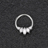 Flower Zirconia Septum Clicker 16g Nose Ring Helix Tragus Cartilage Piercing Jewelry Silver