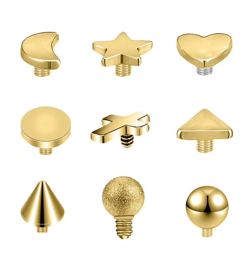 9pcs-set-gold-color-dermal-anchor-tops-threaded-piercing-kit