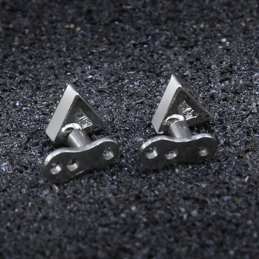14g Triangle Cubic Zirconia Dermal Anchor Tops & Surgical Steel Base Microdermals