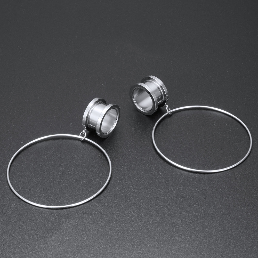 1-Pair-4-20mm-Big-Circle-Ear-Stretchers-Rose-Gold-Stainless-Steel-Round -Expander-Ear-Gauges