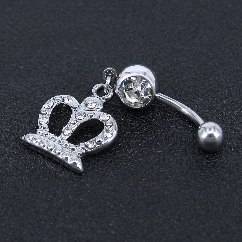 14g-Drop-Dangle-Crown-Belly-Rings-Piercing-Stainless-Steel-Navel-Piercing-Jewelry