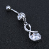 14g-Number-8-with-White-Zircon-Navel-Rings-Stainless-Steel-Dangle-Navel-Piercing-Jewelry