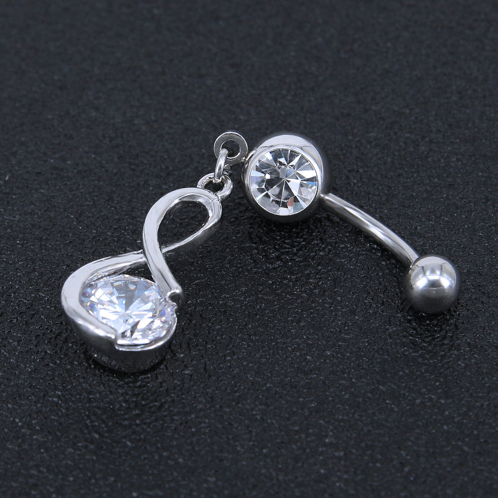 14g-Number-8-with-White-Zircon-Belly-Rings-Piercing-Stainless-Steel-Dangle-Navel-Piercing-Jewelry