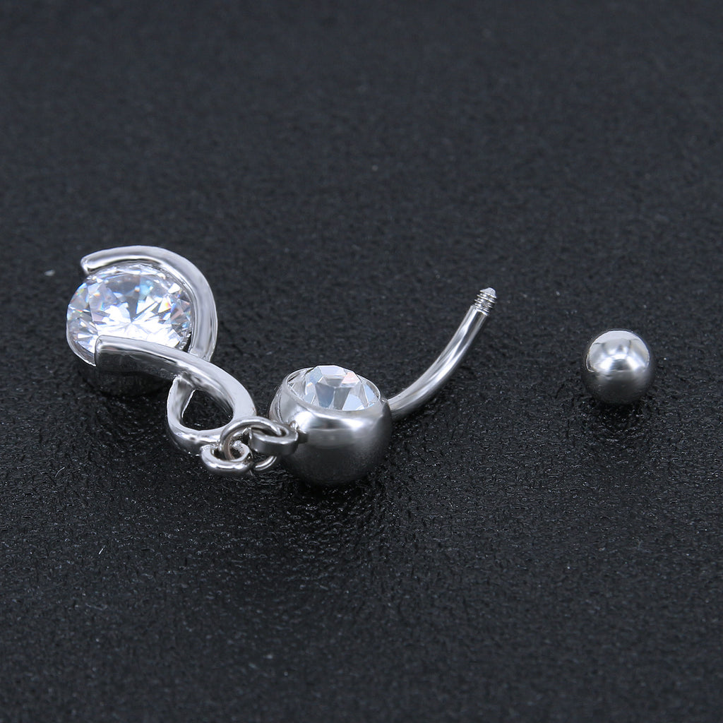 14g-Number-8-with-White-Zircon-Navel-Ring-Piercing-Stainless-Steel-Dangle-Navel-Piercing-Jewelry