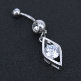 14g-Prismatic-Stainless-Steel-Belly-Button-Rings-White-Zircon-Dangle-Navel-Ring-Piercing-Jewelry
