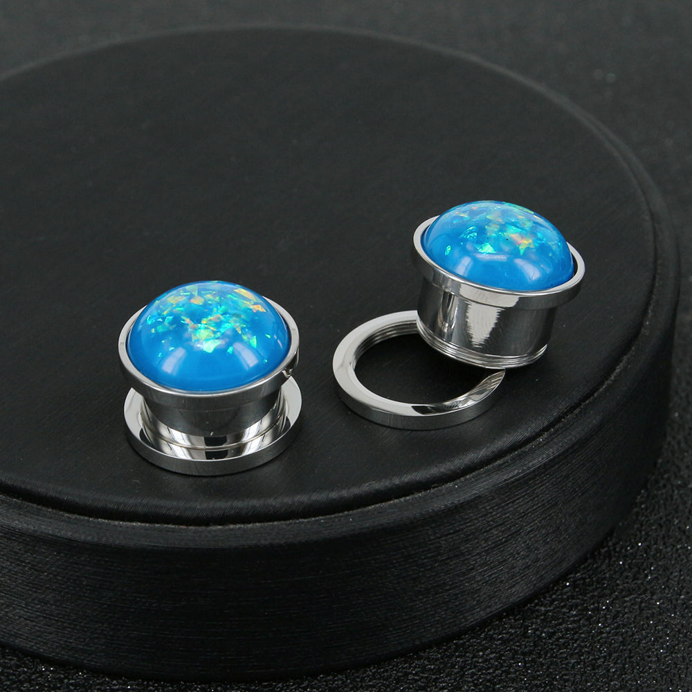 1-Pair-6-18mm-316L-Stainless-Steel-Ear-Tunnel-Plug-Unisex-Resin-Ear-Stretchers-Body-Jewelry