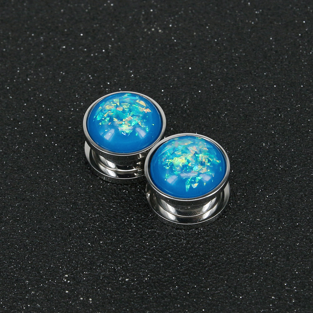 1-Pair-6-18mm-316L-Stainless-Steel-Ear-Tunnel-Plug-Unisex-Resin-Ear-Expander-Body-Jewelry