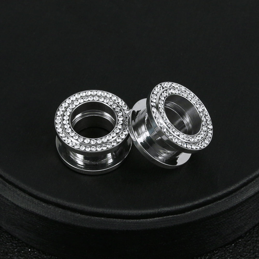 1-Pair-6-18mm-316L-Stainless-Steel-Ear-Tunnel-Plug-Cubic-Zircon-Ear-Gauges-Stretchers-Body-Jewelry