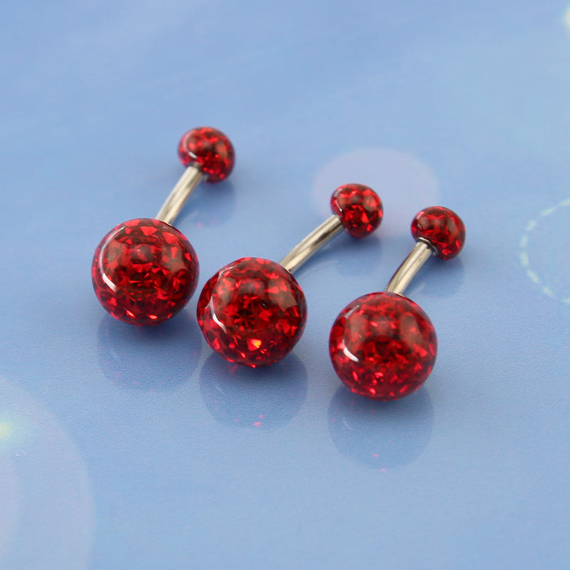 14g-Red-Double-Ball-Navel-Ring-Piercing-Stainless-Steel-Cubic-Zirconia-Navel-Piercing-Jewelry