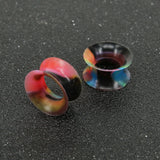 3-25mm-Thin-Silicone-Flexible-Black-Pink-Blue-Ear-plug-Round-Edge-Double-Flared-Expander-Ear-Gauges
