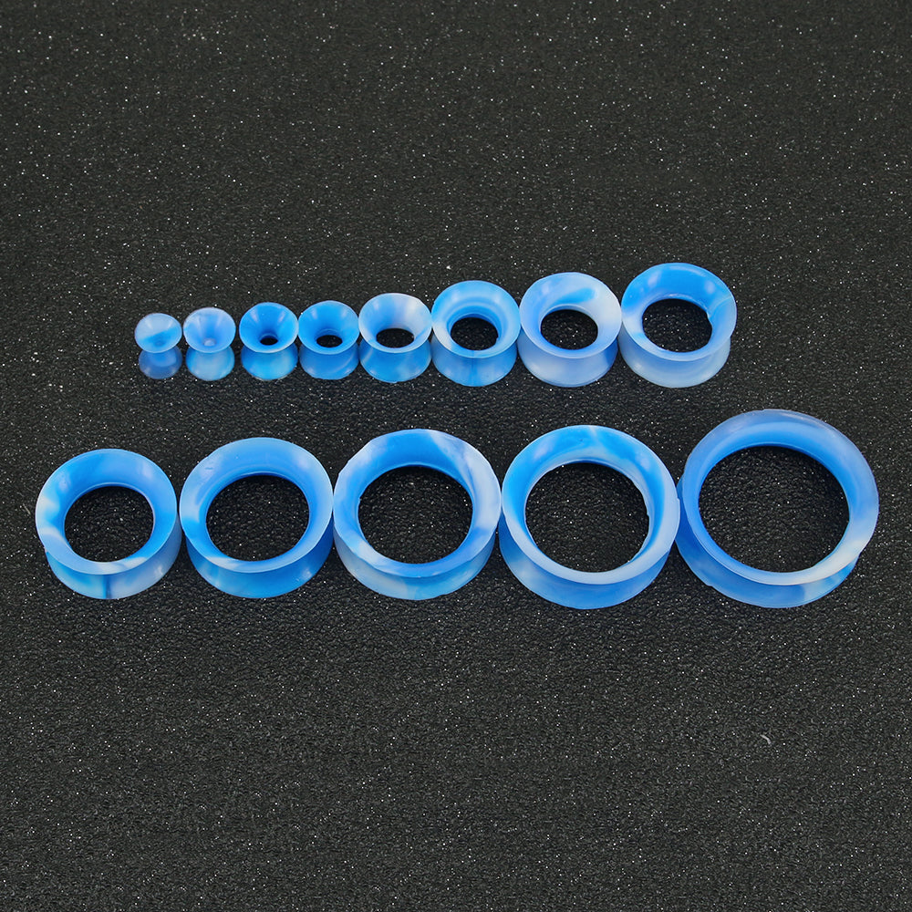 3-25mm-Thin-Silicone-Flexible-Blue-White-Ear-Tunnels-Round-Edge-Double-Flared-Expander-Ear-Gauges