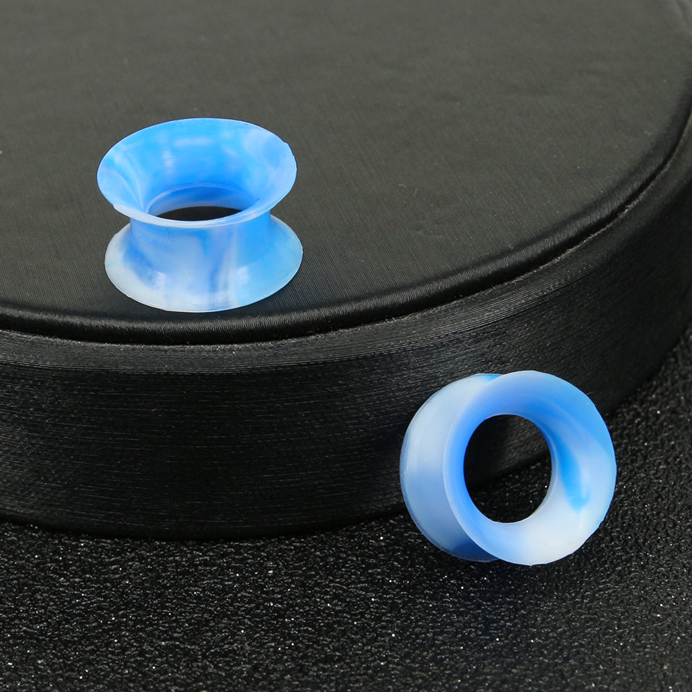 3-25mm-Thin-Silicone-Flexible-Blue-White-Plugs-and-tuunels-Round-Edge-Double-Flared-Expander-Ear-Gauges