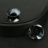 3-25mm-Thin-Silicone-Flexible-Black-White-Plugs-and-tuunels-Round-Edge-Double-Flared-Expander-Ear-Gauges