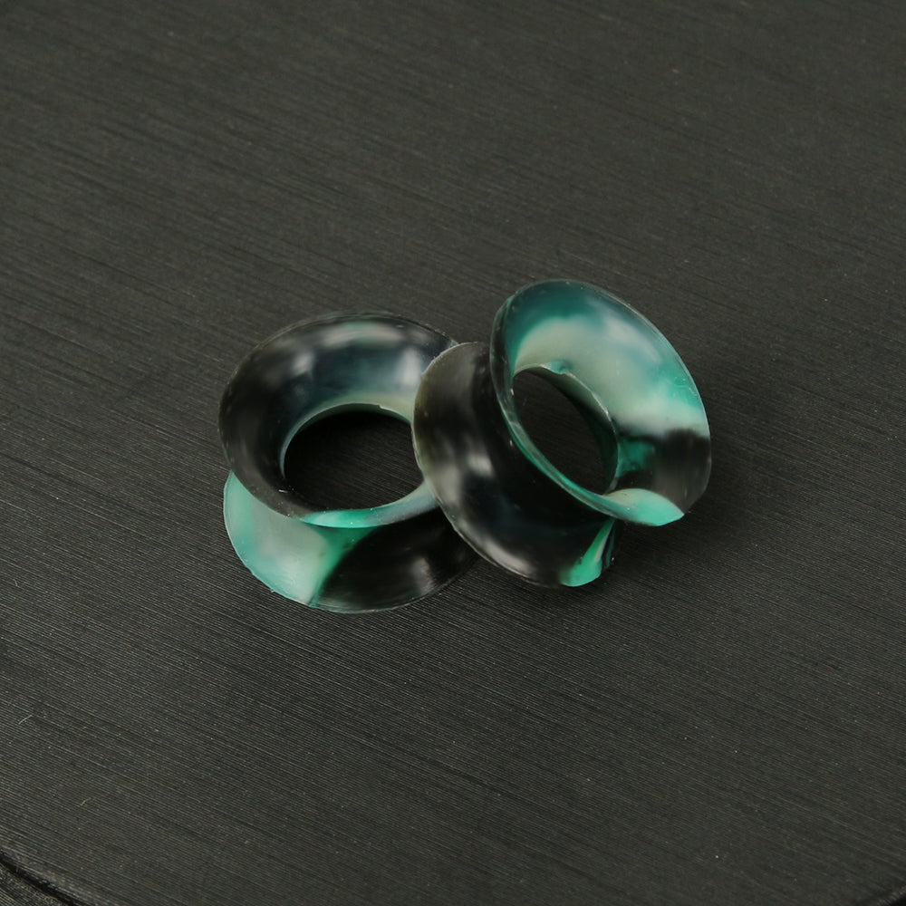 3-25mm-Thin-Silicone-Flexible-Black-Blue-White-Ear-Tunnels-Round-Edge-Double-Flared-Expander-Ear-plug