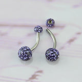 14g-Red-Double-Ball-Navel-Rings-Stainless-Steel-Cubic-Zirconia-Belly-Button-Rings-Jewelry