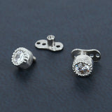 14g Round Crystal Cubic Zirconia Dermal Anchor Tops & Surgical Steel Base Microdermals