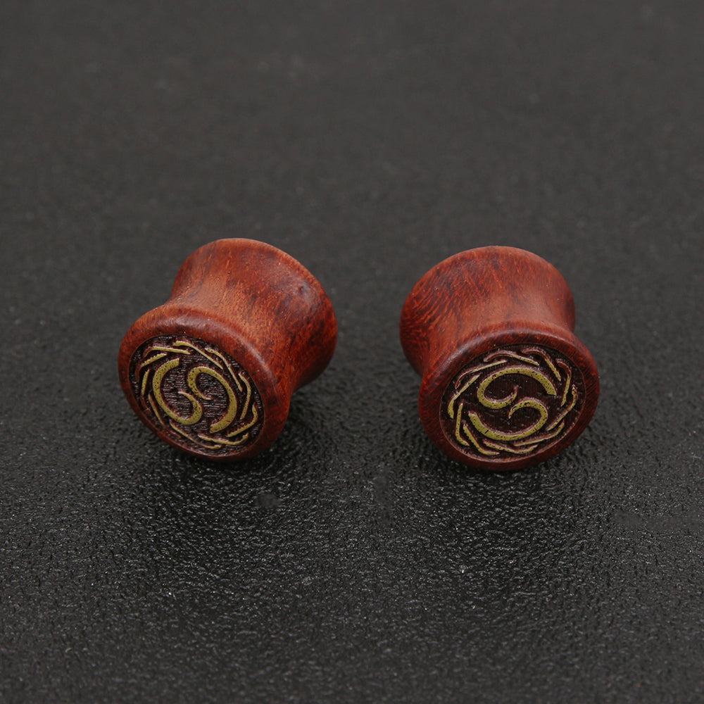1-Pair-8-20mm-Reddish-Brown-Cancer-Ear-Plug-Carved-Solid-Wood-Expander-Ear-Gauges-Piercings