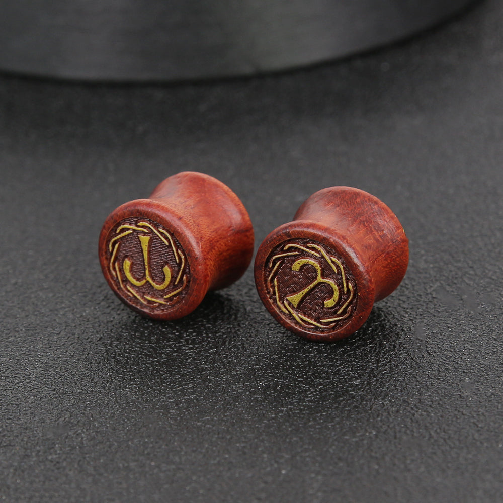 1-Pair-8-18mm-Reddish-Brown-Aries-Ear-Plug-Carved-Solid-Wood-Expander-Ear-Gauges-Piercings