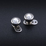 2 Pieces 14g Crystal Dermal Anchor Tops & Surgical Steel Base Micro Dermals