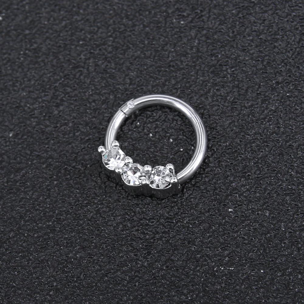 16G White Zirconia Septum Nose Rings Helix Cartilage Piercing Jewelry