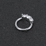 16G White Zirconia Septum Nose Rings Helix Cartilage Piercing Jewelry