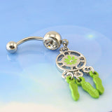 14g-Dreamcatcher-Stainless-Steel-Belly-Button-Rings-Dangle Navel-Ring-Piercing-Jewelry