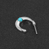 16G Blue Stone  Septum Rings 316L Stainless Steel Nose Piercing