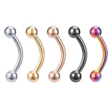 16g Eyebrow Piercing Barbell Stainless Steel Curved Rook Helix Daith Piercing