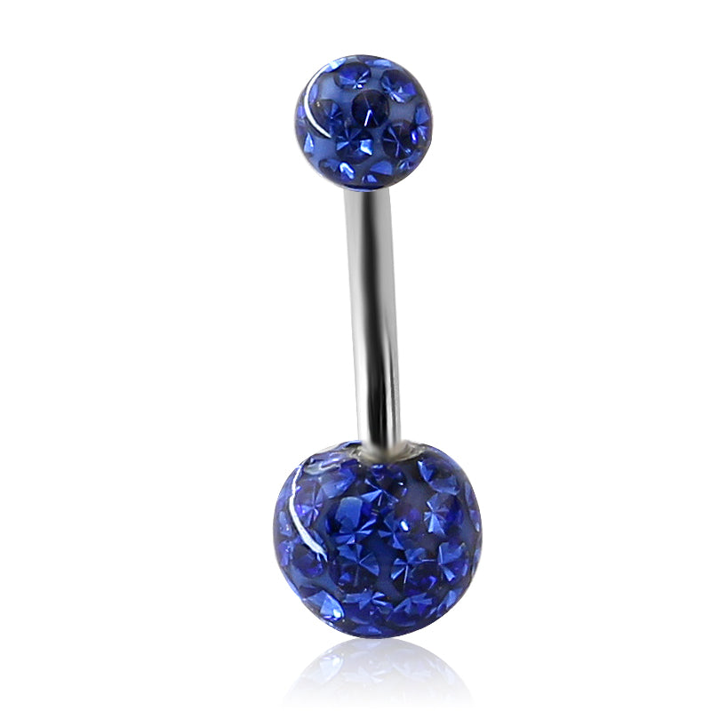 14g-Red-Double-Ball-Belly-Piercing-Stainless-Steel-Cubic-Zirconia-Navel-Piercing-Jewelry