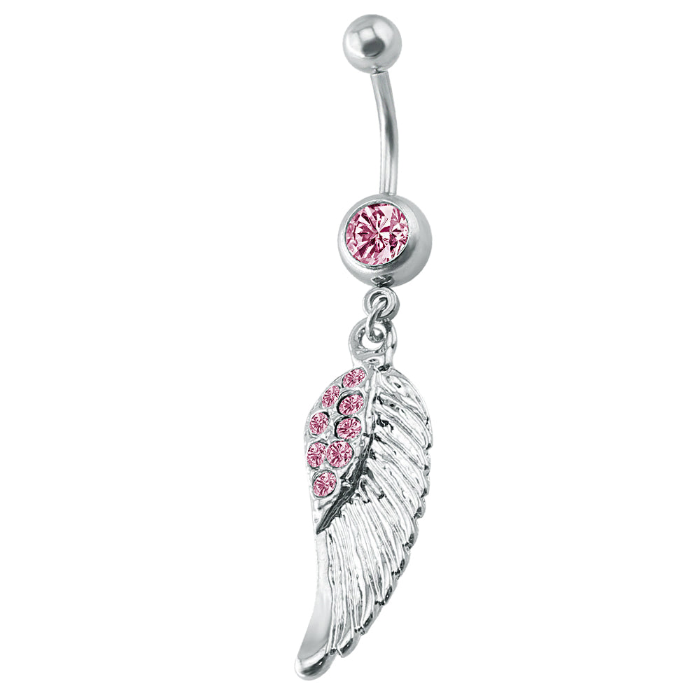 14g-Wing-Stainless-Steel-Navel-Ring-Piercing-Cubic-Zirconia-Dangle-Navel-Piercing-Jewelry