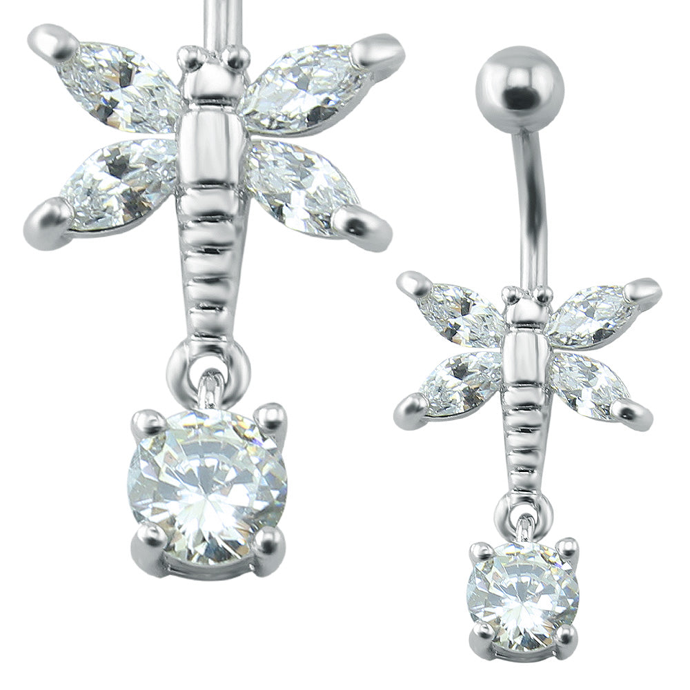14g-Butterfly-Stainless-Steel-Belly-Button-Rings-Water-Drop-Zircon-Dangle-Belly-Navel-Piercing-Jewelry