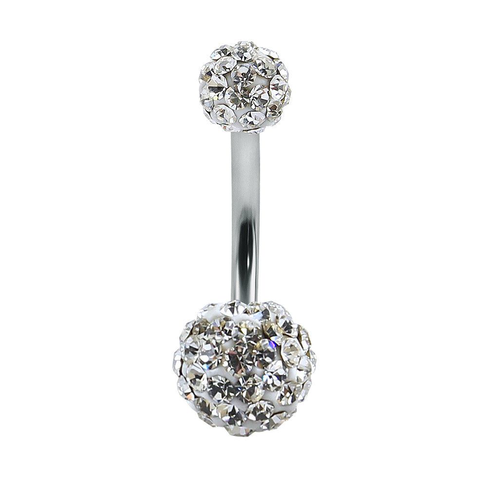 Double-Crystal-Disco-Ball-14G-Stainless-Steel-Navel-Belly-Button-Rings