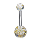 Glowing Luminous 14g Belly Button Rings Double Ball Belly Navel Piercing Jewelry