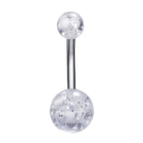 Glowing Luminous 14g Belly Button Rings Double Ball Belly Navel Piercing Jewelry