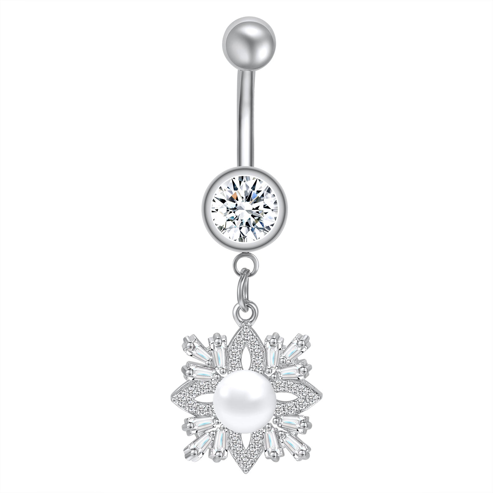 14g-Drop-Dangle-Flower-Pearl-Belly-Rings-Piercing-Rose-Gold-Crystal-Navel-Piercing-Jewelry