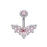 14g Angle Wing Stainless Steel Ball Belly Button Rings Sun Flower Belly Navel Piercing Jewelry