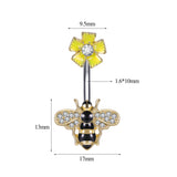 14g-bee-belly-button-rings-alloy-flower-patteren-belly-navel-piercing