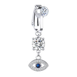 Fake-Silver-Belly-Navel-Clip-Eye-Crystal-Belly-Button-Rings