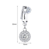 Fake-Silver-Belly-Navel-Clip-Round-Crystal-Belly-Button-Ring