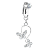 Fake Butterfly Dangle Belly Navel Clip Cubic Zircon Belly Button Ring