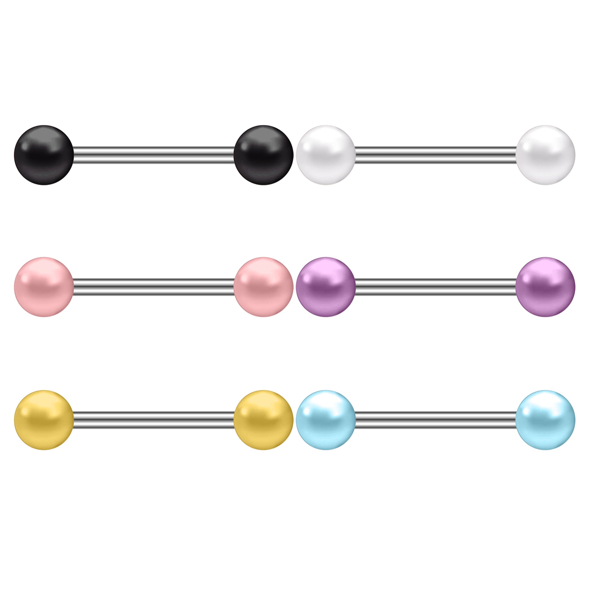 6pcs 14G Nipple Ring Pearl Ball Nipple Piercings-Economic Set