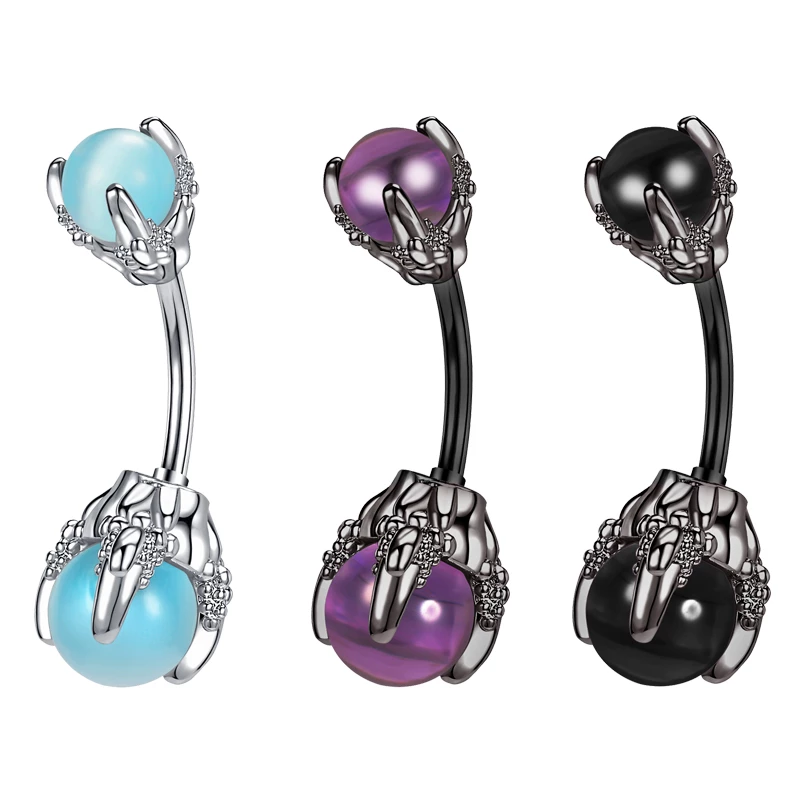 Warcraft-claw- Dragon-Balls-Belly-Button-Rings