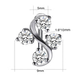 14g Belly Bar Four Leaf Clover Belly Button Rings Zirconia Navel Ring Piercing Jewelry