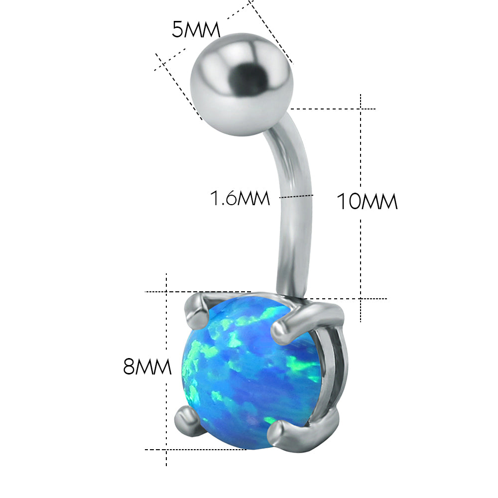 stainless-steel-Opal-Belly-Button-Rings