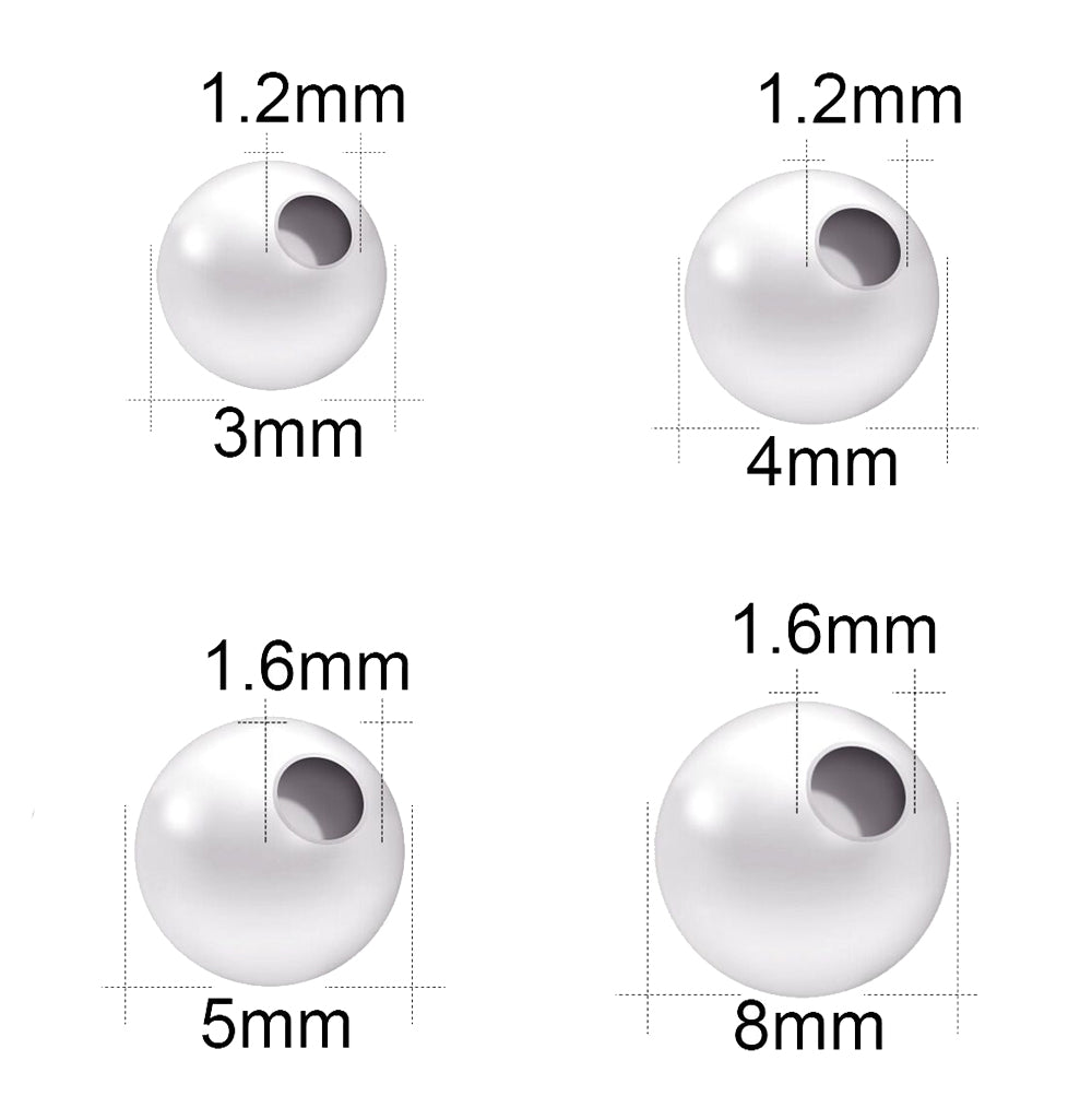 ZS 6pcs Pearl Piercing Barbell Parts 16G Replacement Balls-Economic Set